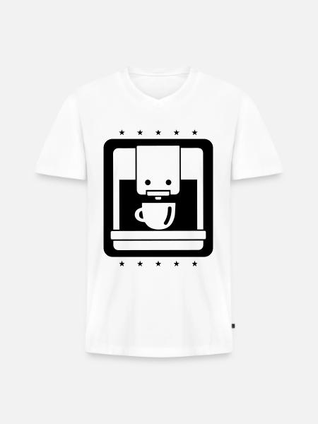 Coffee machine icon - Men's Premium Organic T-shirt with V-neck - white