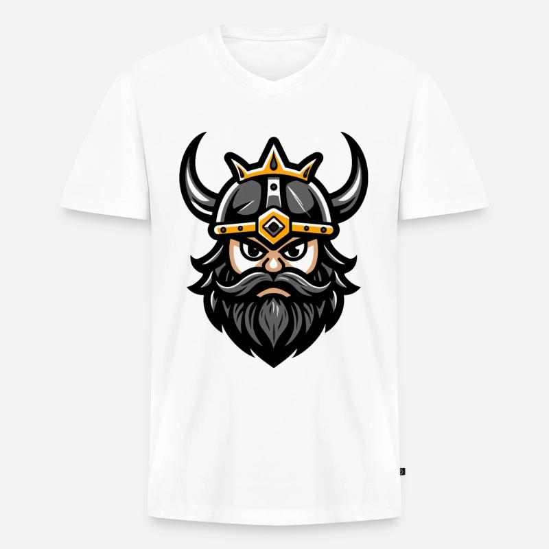 Wikinger Valhalla - Männer Premium Bio T-Shirt mit V-Ausschnitt - Weiß