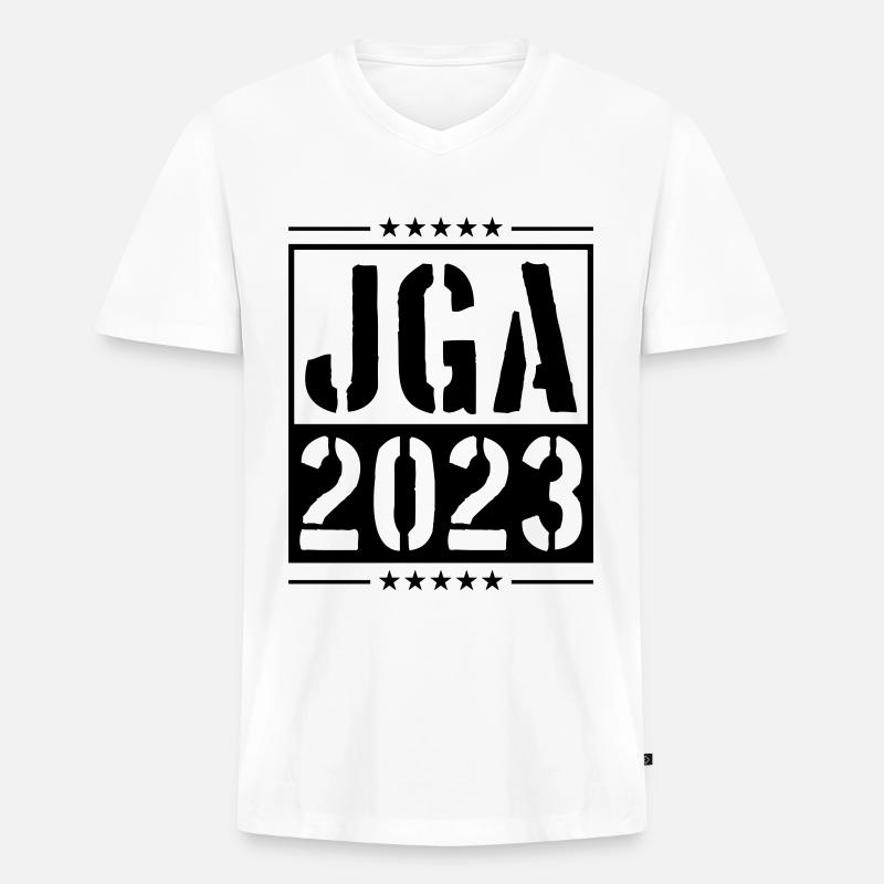 Jga 2023 Junggesellenabschied - Männer Premium Bio T-Shirt mit V-Ausschnitt - Weiß