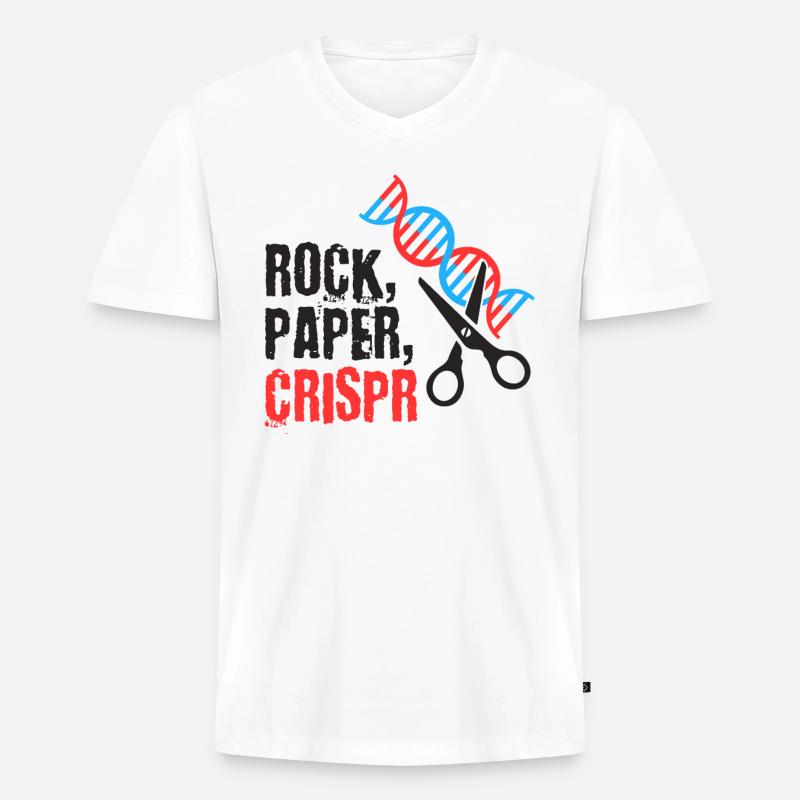 CRISPR - Männer Premium Bio T-Shirt mit V-Ausschnitt - Weiß