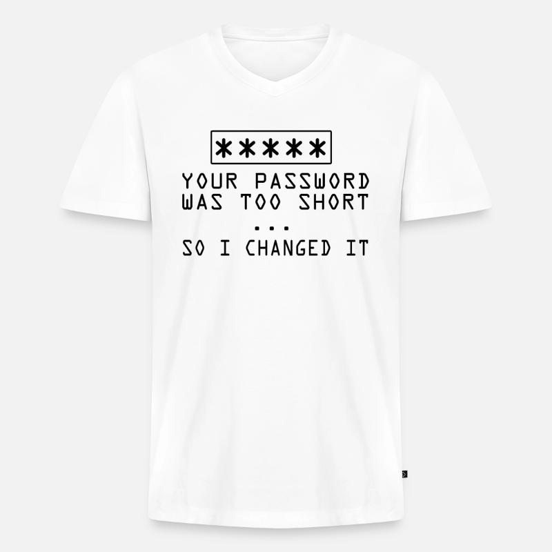 Hacker - Männer Premium Bio T-Shirt mit V-Ausschnitt - Weiß