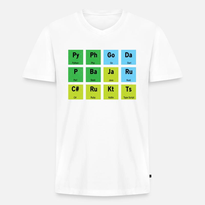 Computer Entwickler Coden - Männer Premium Bio T-Shirt mit V-Ausschnitt - Weiß