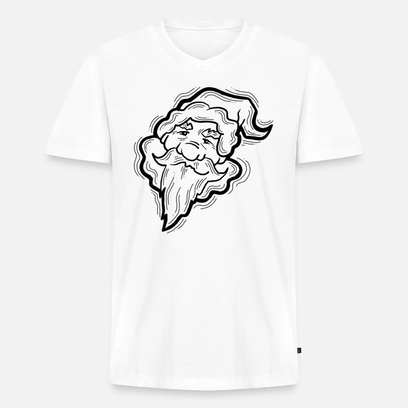 Weihnachtsmann - Männer Premium Bio T-Shirt mit V-Ausschnitt - Weiß