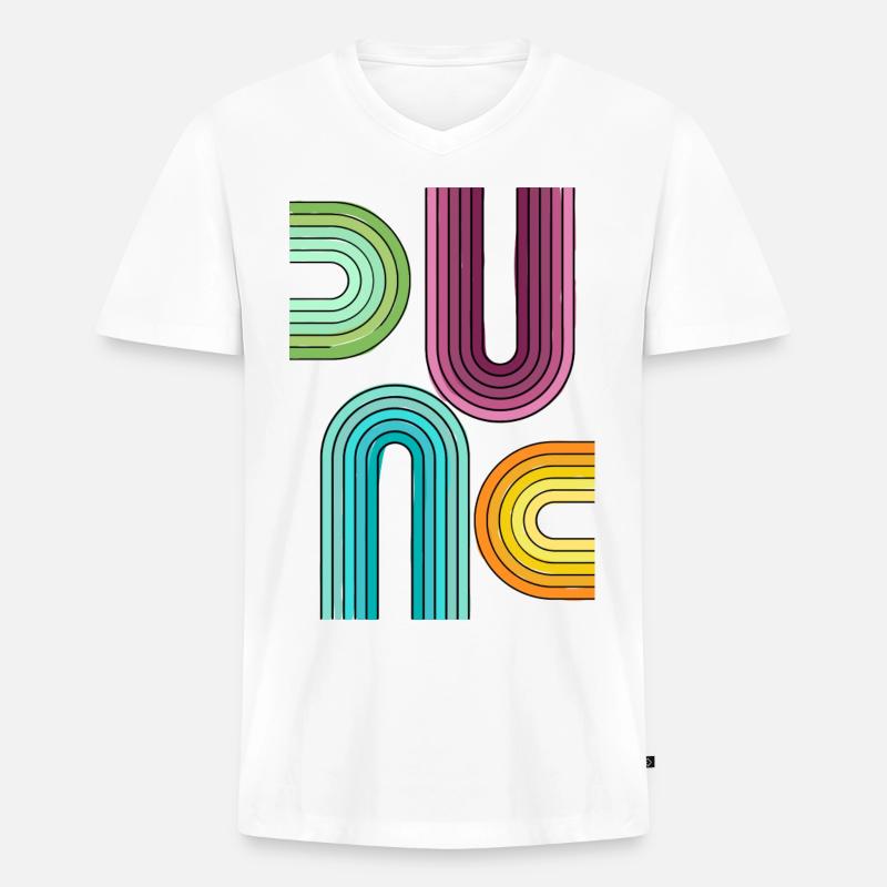 buntes Muster - Männer Premium Bio T-Shirt mit V-Ausschnitt - Weiß