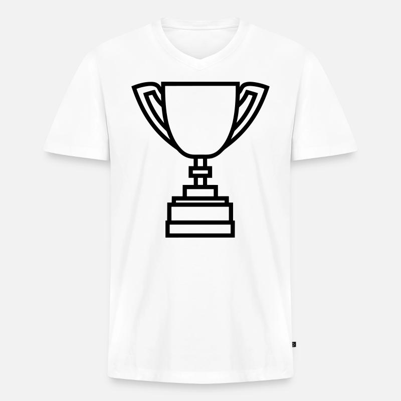 Trophäe - Männer Premium Bio T-Shirt mit V-Ausschnitt - Weiß