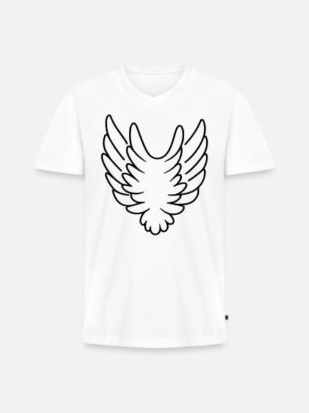 Angel Wings - Men's Premium Organic T-shirt with V-neck - white