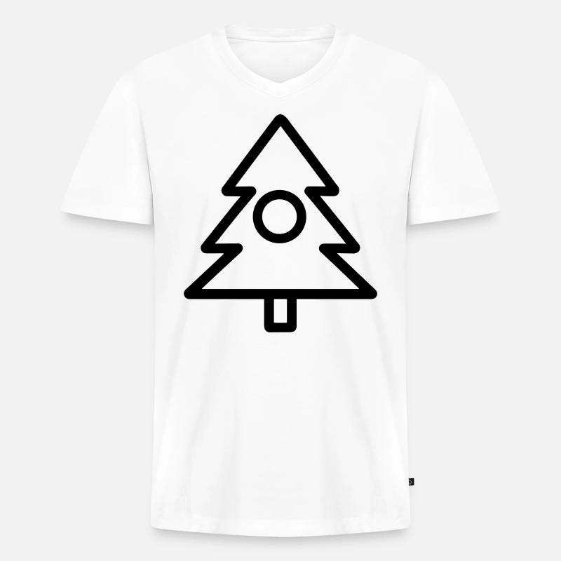 Weihnachtsbaum - Männer Premium Bio T-Shirt mit V-Ausschnitt - Weiß