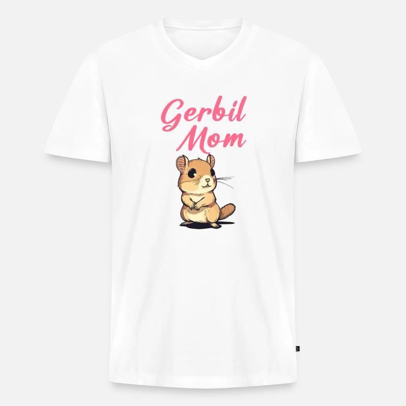 Gerbil mom, gerbil - Männer Premium Bio T-Shirt mit V-Ausschnitt - undefined