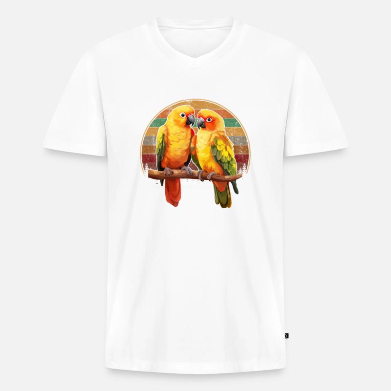 Sun Conure, parrot Conure - Männer Premium Bio T-Shirt mit V-Ausschnitt - undefined