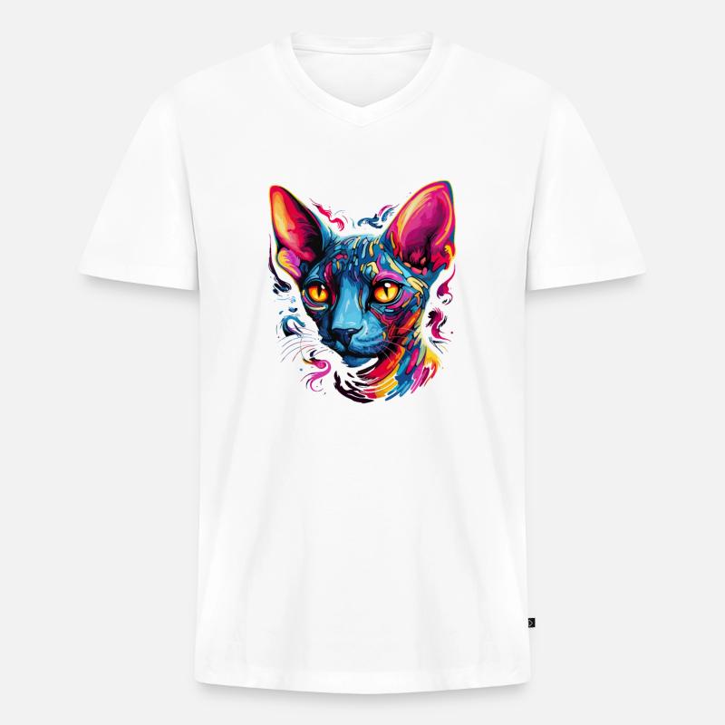 sphynx cat - Männer Premium Bio T-Shirt mit V-Ausschnitt - undefined
