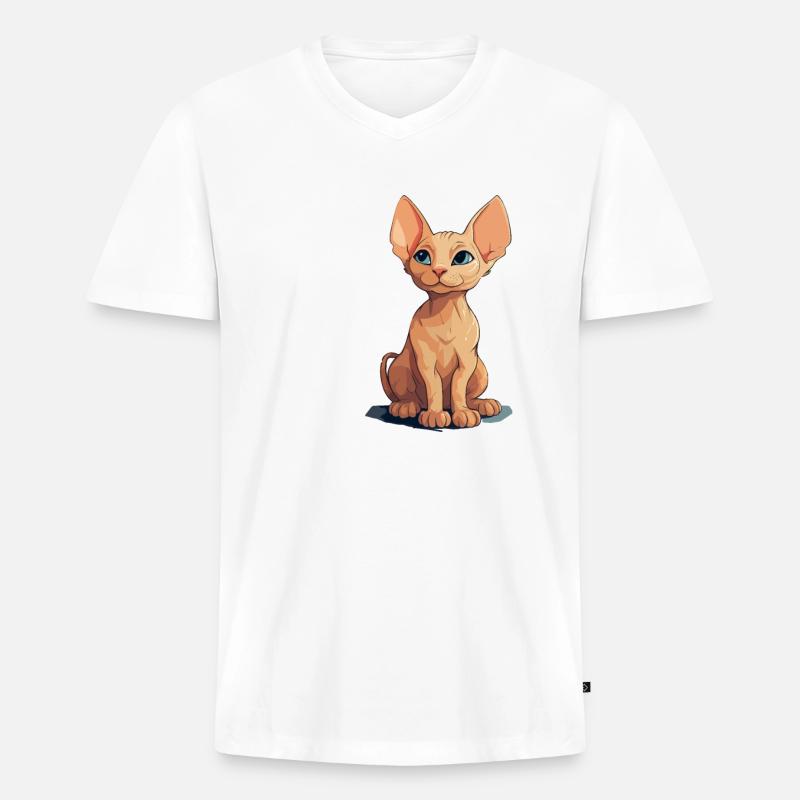 sphynx cat - Männer Premium Bio T-Shirt mit V-Ausschnitt - undefined