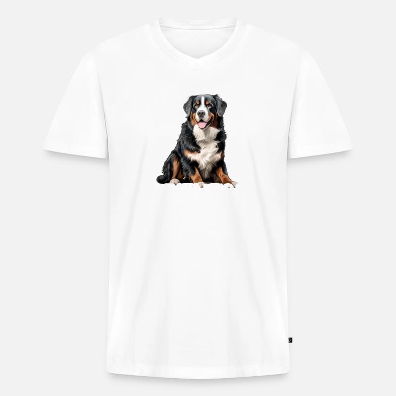 bernese mountain dog - Männer Premium Bio T-Shirt mit V-Ausschnitt - undefined