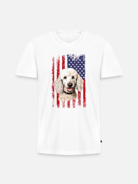 poodle dog - Männer Premium Bio T-Shirt mit V-Ausschnitt -