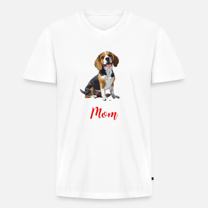 beagle mom beagle - Männer Premium Bio T-Shirt mit V-Ausschnitt - undefined