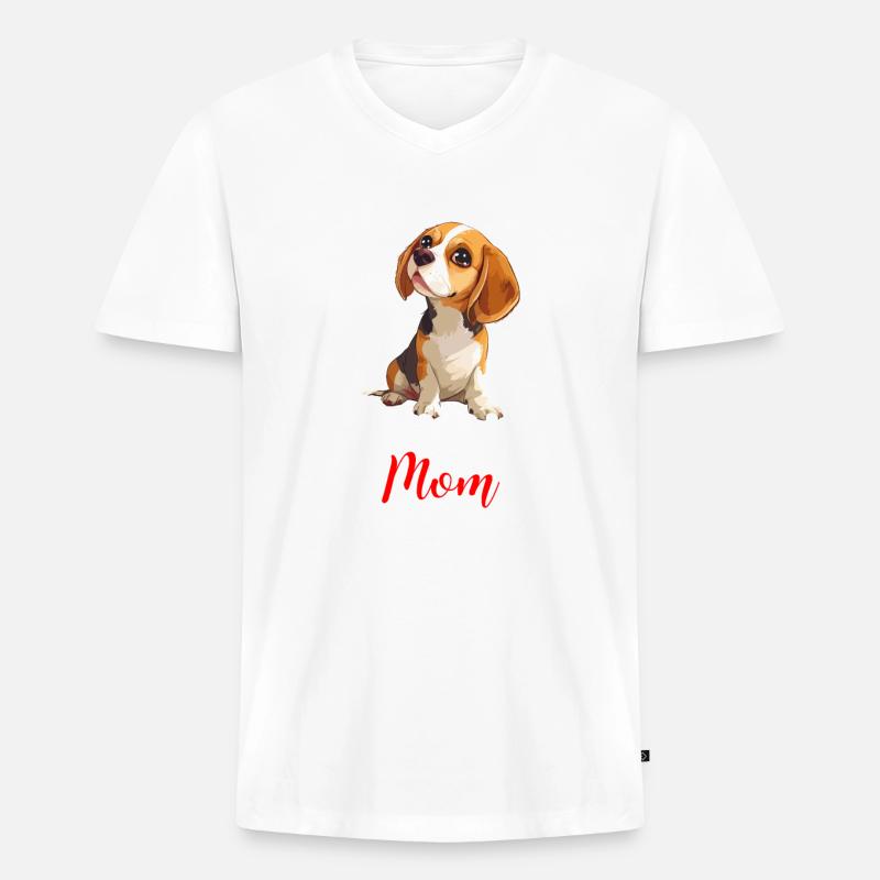 beagle mom beagle - Männer Premium Bio T-Shirt mit V-Ausschnitt - undefined
