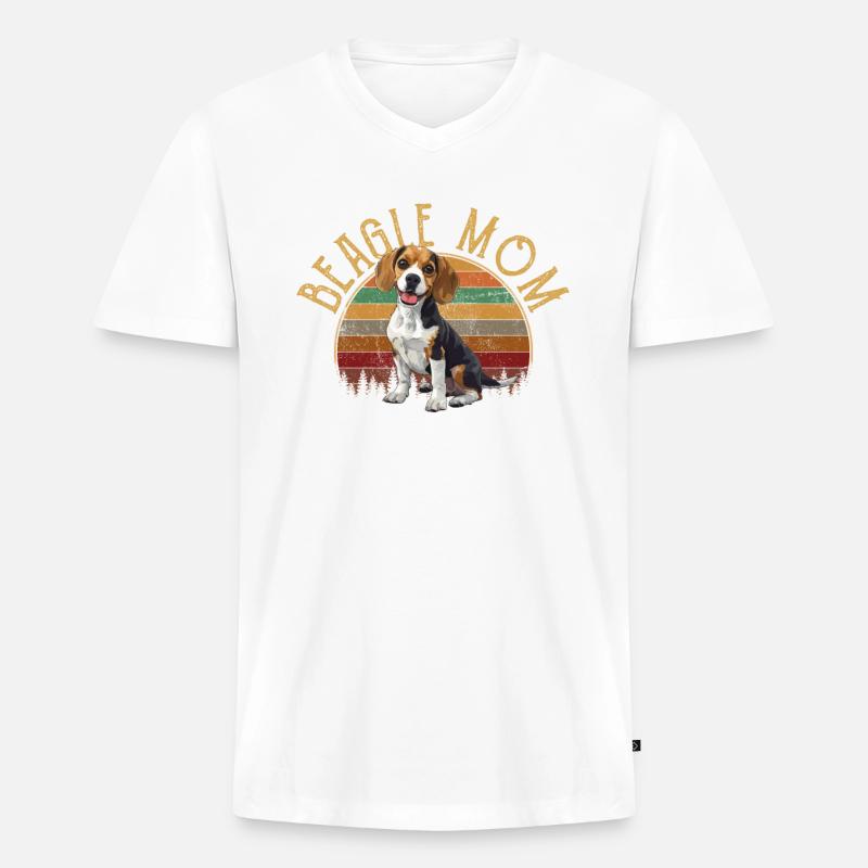 beagle mom beagle - Männer Premium Bio T-Shirt mit V-Ausschnitt - undefined