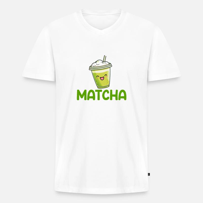powered by matcha, matcha - Männer Premium Bio T-Shirt mit V-Ausschnitt - undefined