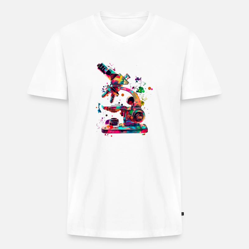 Microscopy Scientist Biologist Microscope - Men's Premium Organic T-shirt with V-neck - undefined