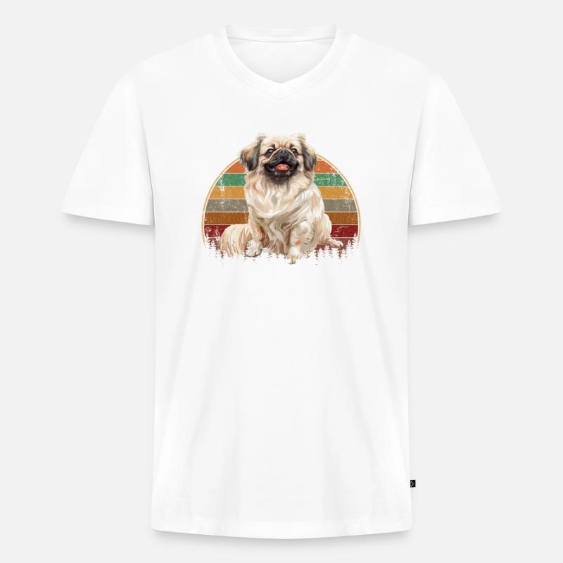 i speak pekingese - Männer Premium Bio T-Shirt mit V-Ausschnitt - undefined