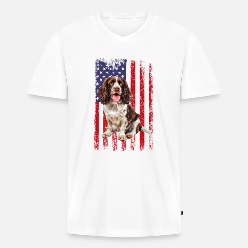 springer spaniel - Männer Premium Bio T-Shirt mit V-Ausschnitt - undefined