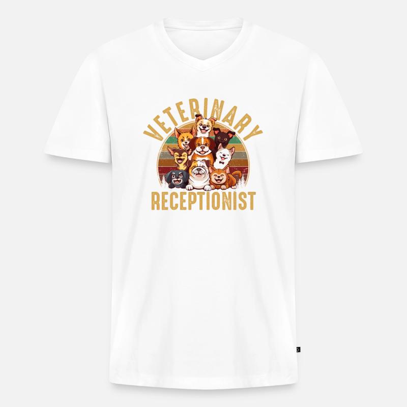 veterinary receptionist, veterinary - Männer Premium Bio T-Shirt mit V-Ausschnitt - undefined