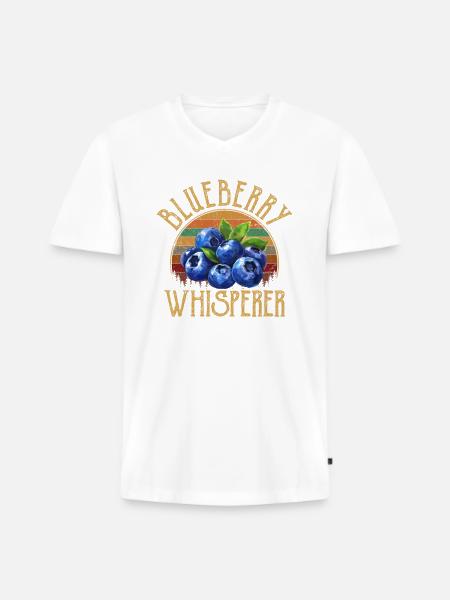 blueberry whisperer, blueberry - Männer Premium Bio T-Shirt mit V-Ausschnitt - 