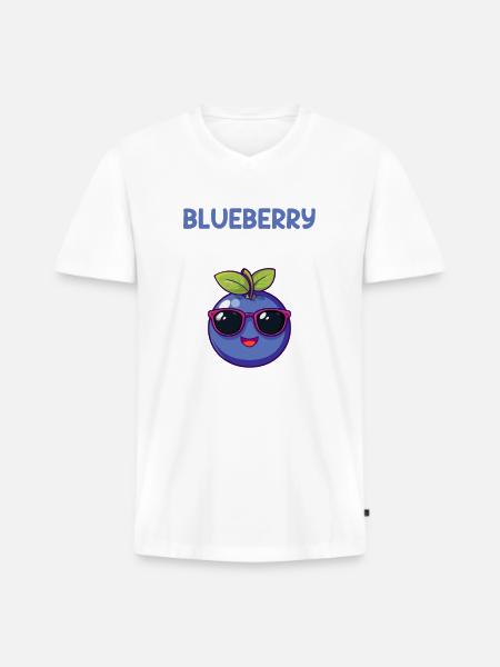 blueberry whisperer, blueberry - Männer Premium Bio T-Shirt mit V-Ausschnitt - 