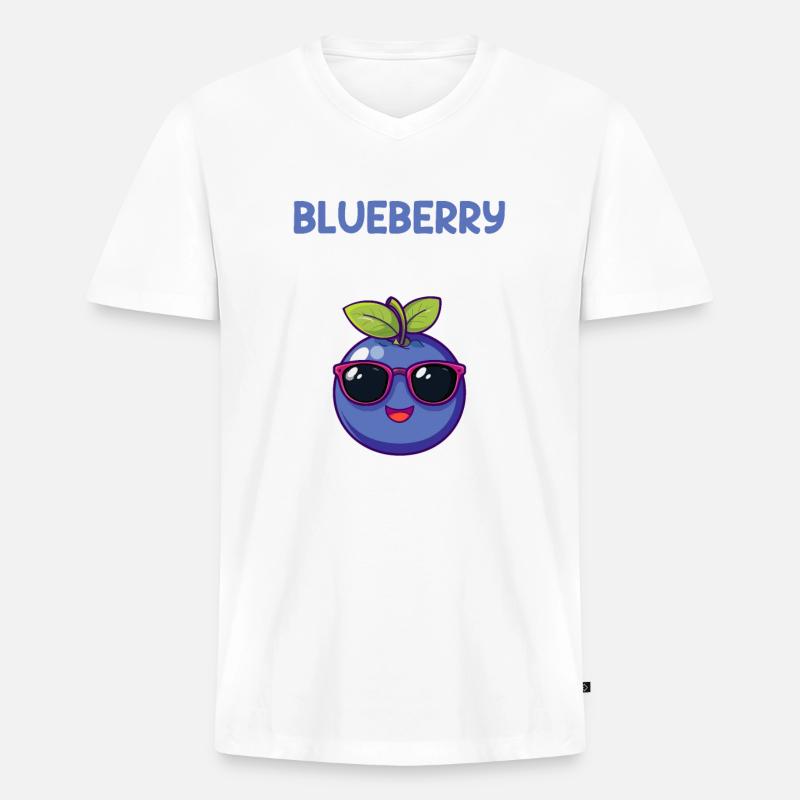 blueberry whisperer, blueberry - Männer Premium Bio T-Shirt mit V-Ausschnitt - undefined