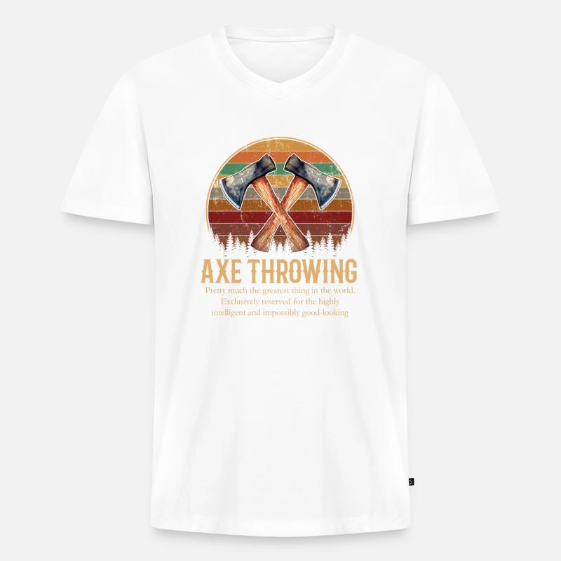 axe throwing definition - Männer Premium Bio T-Shirt mit V-Ausschnitt - undefined