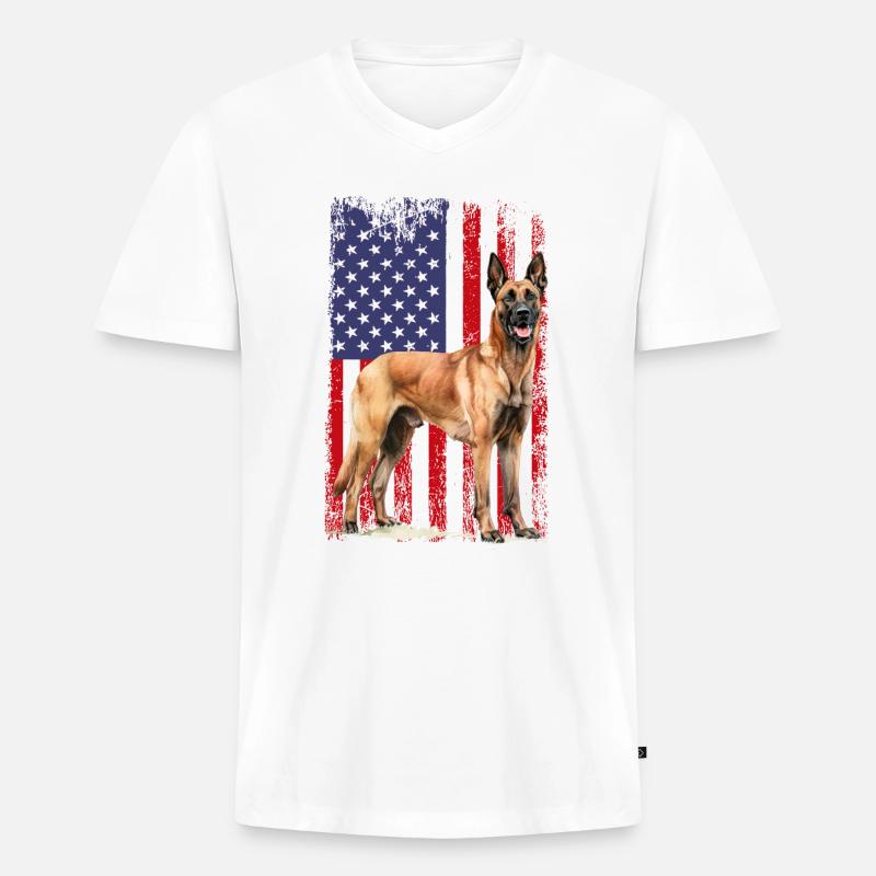 Belgian Malinois - Männer Premium Bio T-Shirt mit V-Ausschnitt - undefined