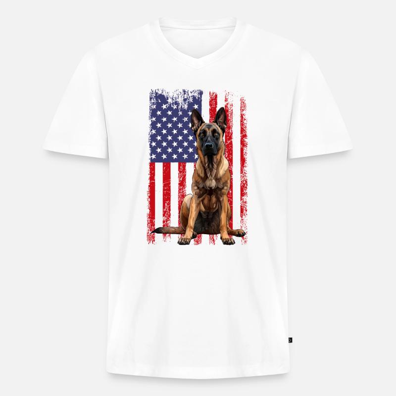 Belgian Malinois - Männer Premium Bio T-Shirt mit V-Ausschnitt - undefined
