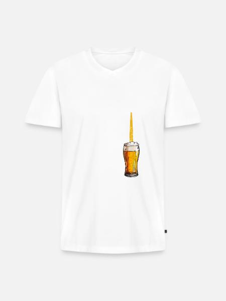 Crafbeer american flag, brewing - Männer Premium Bio T-Shirt mit V-Ausschnitt -