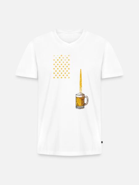 Crafbeer american flag, brewing - Männer Premium Bio T-Shirt mit V-Ausschnitt - 