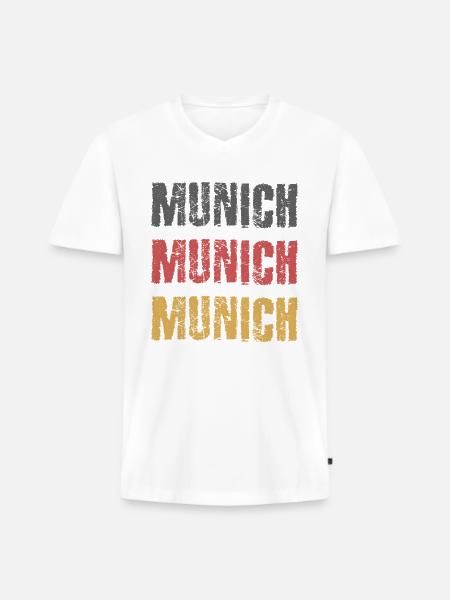 MÜNCHEN MUNICH Deutschland Stadt Städtetrip - Männer Premium Bio T-Shirt mit V-Ausschnitt - Weiß