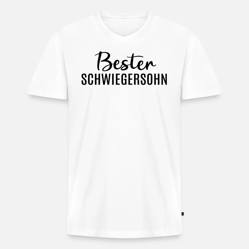 Bester Schwiegersohn Geschenkidee Schwiegereltern - Männer Premium Bio T-Shirt mit V-Ausschnitt - Weiß