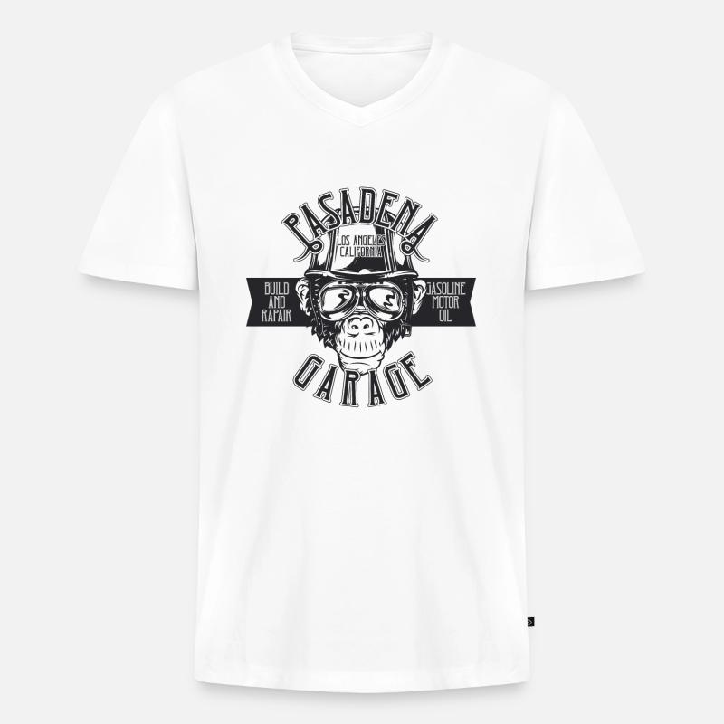 Coole Motor Sprüche Geschenk - Männer Premium Bio T-Shirt mit V-Ausschnitt - Weiß