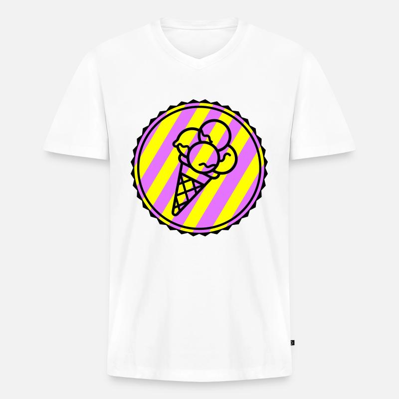 Eicreme Eis Icon - Männer Premium Bio T-Shirt mit V-Ausschnitt - undefined