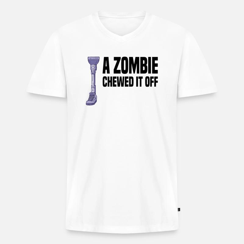 Beinamputierte Amputationsunterstützung - Männer Premium Bio T-Shirt mit V-Ausschnitt - Weiß