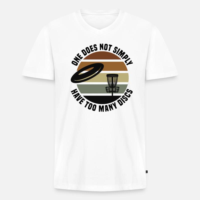 Frisbee Golf Discgolf - Männer Premium Bio T-Shirt mit V-Ausschnitt - Weiß