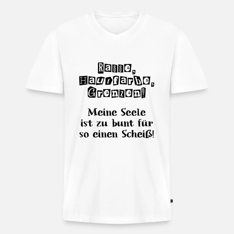 Bunte Seele - Männer Premium Bio T-Shirt mit V-Ausschnitt - Weiß
