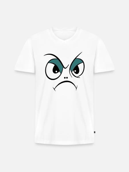 Evil look - Men's Premium Organic T-shirt with V-neck - white