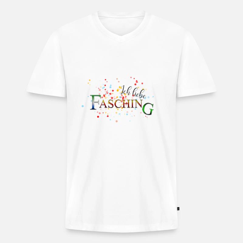 Fasching - Männer Premium Bio T-Shirt mit V-Ausschnitt - Weiß