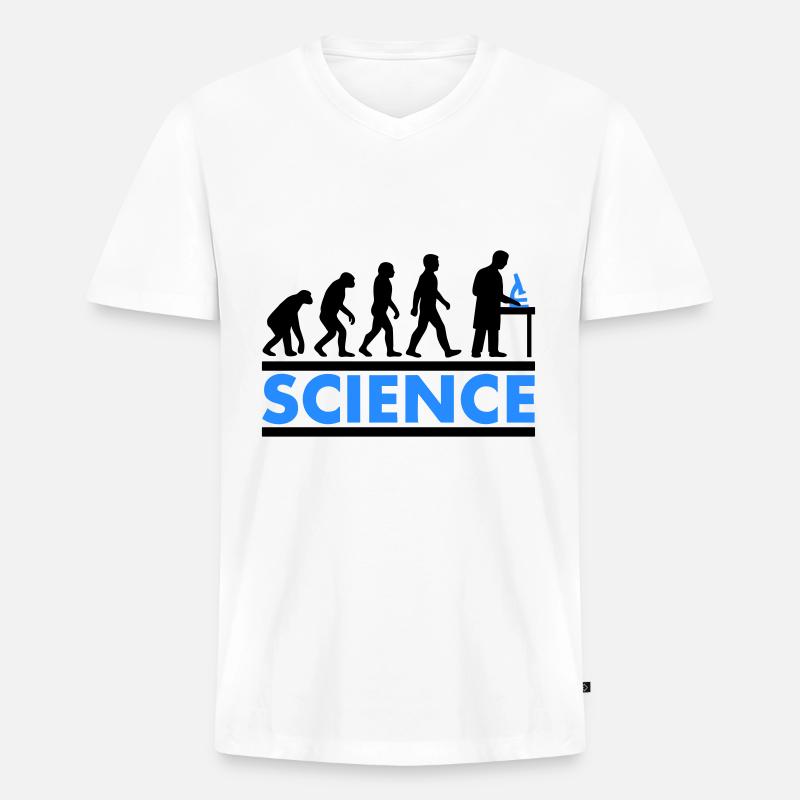 Wissenschaft Evolution - Männer Premium Bio T-Shirt mit V-Ausschnitt - Weiß
