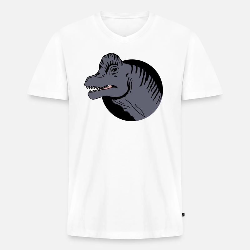 Brachiosaurus Dinosaurier - Männer Premium Bio T-Shirt mit V-Ausschnitt - Weiß