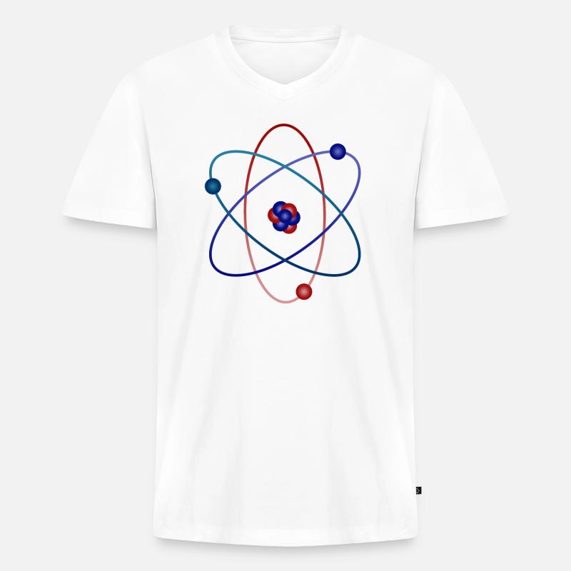 atom - Men's Premium Organic T-shirt with V-neck - white