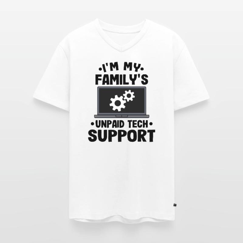 Funny Unpaid Tech Support Technical Support Gift Men's Premium Organic T-shirt with V-neck