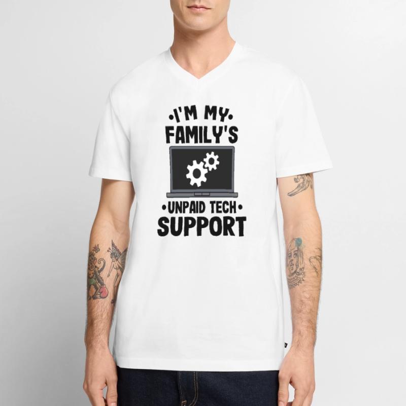 Funny Unpaid Tech Support Technical Support Gift Men's Premium Organic T-shirt with V-neck