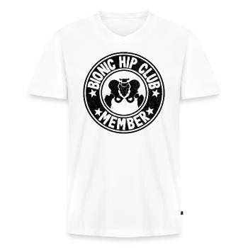 Hüft OP Operation Mitglied Genesung Neue Hüfte - Männer Premium Bio T-Shirt mit V-Ausschnitt - Weiß - Vorne - Nico (187cm)