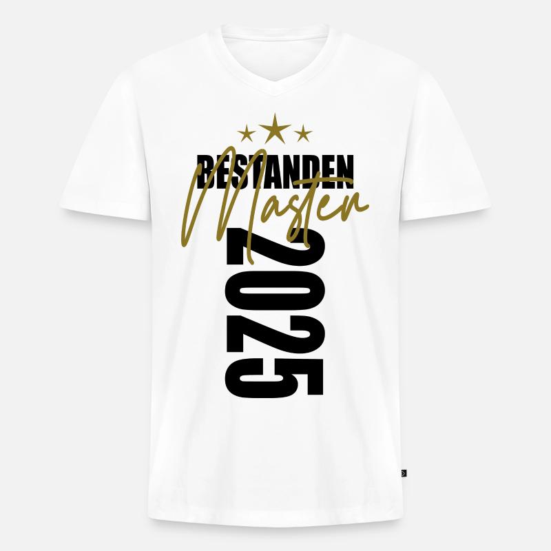 Master 2025 - Männer Premium Bio T-Shirt mit V-Ausschnitt - Weiß