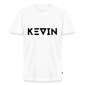 Vorname Kevin - Männer Premium Bio T-Shirt mit V-Ausschnitt - Weiß - Vorne - Nico (187cm)